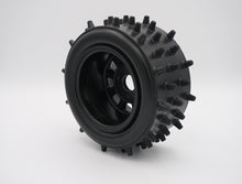 Load image into Gallery viewer, IN-STOCK NOW. BRP Tires: Super Spikes | 3" Wide Standard 7" Wheel.  Made to ensure no ballooning! Therefore, these tires will not blow out due to centrifugal forces, as compared to foam tires competitors.  Recommended for 1/5 scale RC cars. Will require BRP hub adapter or Top Level RC hub adapter.
