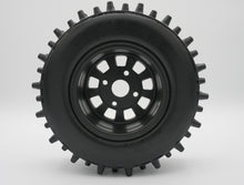 Load image into Gallery viewer, IN-STOCK NOW. BRP Tires: Tall Super Spikes | 3" Wide 190mm / 7.5" Wheel. Made to ensure no ballooning! Therefore, these tires will not blow out due to centrifugal forces, as compared to foam tires competitors. Recommended for 1/5 scale RC cars. Will require BRP hub adapter or Top Level RC hub adapter.