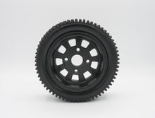 Load image into Gallery viewer, IN-STOCK NOW. BRP Tires: Mini Pin Spikes | 2" Wide 6" Wheel  Made to ensure no ballooning! Therefore, these tires will not blow out due to centrifugal forces, as compared to foam tires competitors.  Performs effectively on hard-packed dirt or semi-loose gravel and similar surfaces.  Recommended for 1/5 scale RC cars. Will require BRP hub adapter or Top Level RC hub adapter.
