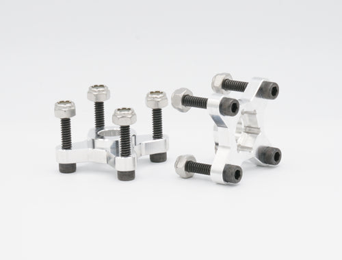 The new, and only 6S BRP Wheel Hub Adapters on the market designed to fit a 17mm Hex.
Fitment verified for Kraton 6S, however, most 6S cars that have a 17mm Hex will be compatible.
Made from 6061 aluminum.

Includes: 
(2) BRP Wheel Hub Adapters (6S Cars with 17mm Hex)
(2) O-rings
(8) Socket head bolts
(8) Nuts