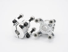 Load image into Gallery viewer, These are BRP Wheel Hub Adapters (Drag Race - Made for 1/2 inch Axle). Fits most cars with a 12mm axle. Made from 6061 aluminum. 76g each. Set of 2.  Includes:  (2) BRP Wheel Hub Adapters (12mm Universal Axle Clamp) (12) Socket head bolts (8) Nuts
