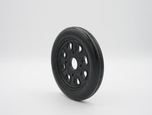 Load image into Gallery viewer, IN-STOCK NOW. BRP Tires: Rail Dragster | 7/8&quot; Wide | 5-1/4&quot; OD Wheel  Made to ensure no ballooning! Therefore, these tires will not blow out due to centrifugal forces, as compared to foam tires competitors.  Recommended for 1/5 scale RC cars. Will require BRP hub adapter or Top Level RC hub adapter.
