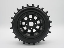 Load image into Gallery viewer, IN-STOCK NOW. BRP Tires: Super Spikes | 3&quot; Wide Standard 7&quot; Wheel.  Made to ensure no ballooning! Therefore, these tires will not blow out due to centrifugal forces, as compared to foam tires competitors.  Recommended for 1/5 scale RC cars. Will require BRP hub adapter or Top Level RC hub adapter.
