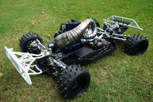 Load image into Gallery viewer, Best 6061 aluminum LOSI 5T 2.0 Complete Brace and Shock Tower Upgrade on the market. Highest quality, precision machining, and Top Level performance. All parts are in raw form, machining marks will be present.
