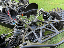 Load image into Gallery viewer, Best 6061 aluminum LOSI 5T 3.0 Rear Shock Tower Upgrade on the market. Highest quality, precision machining, and Top Level performance. All parts are in raw form, machining marks will be present.
